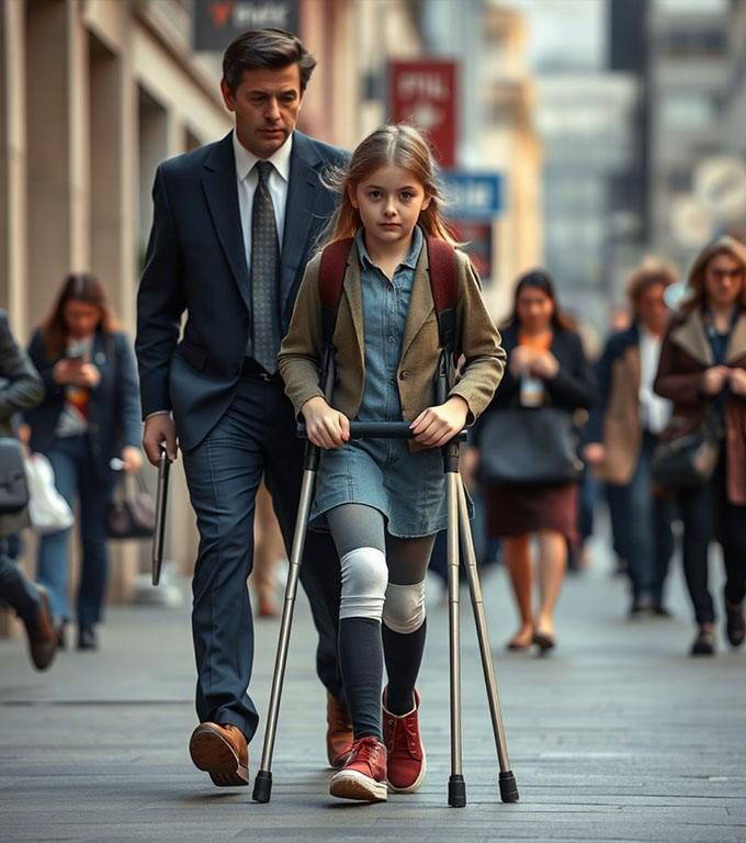 El a lovit cârja băiatului de parcă era doar un băț oarecare și a plecat.Dar, la nici un minut după aceea, s-a întâmplat ceva… ceva care l-a făcut să încremenească pe loc, paralizat de frică.