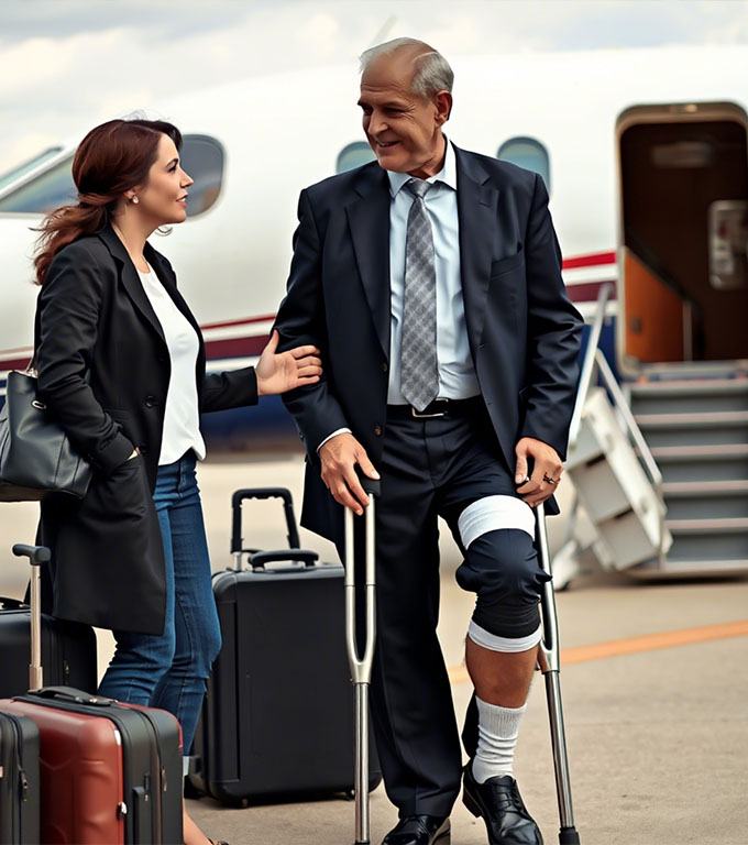 A întârziat la zbor pentru că l-a ajutat pe un bărbat cu durere la picior, fără să bănuiască măcar că el… era proprietarul companiei aeriene.