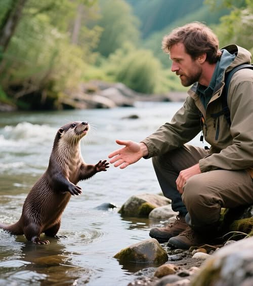 Vidra cu ochi isteți a ieșit la oameni cerând ajutor… și, drept mulțumire, a lăsat un dar neașteptat.