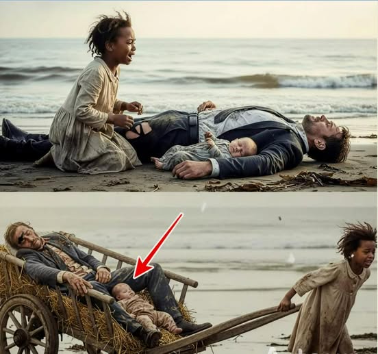 Bezdomna dziewczynka znajduje nieprzytomnego miliardera z dzieckiem na brzegu… i od tego momentu wszystko się zmienia