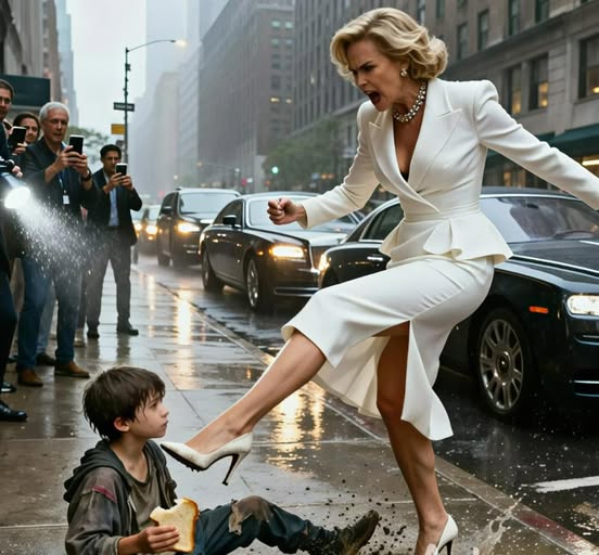 Potężna kobieta popycha chłopca w kałużę — ale znamię na jego ręce sprawia, że nagle zamarza bez tchu