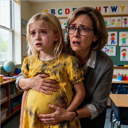 Fetița mică i-a șoptit învățătoarei ei:— „Mi-e frică să merg acasă… Tatăl meu vitreg face mereu asta cu mine…”