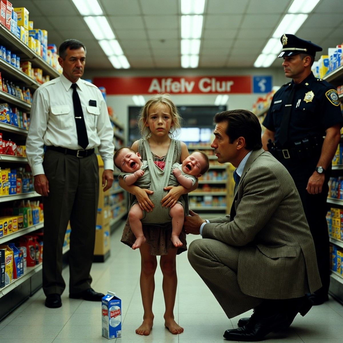 Der Ladenmanager meldete ein obdachloses kleines Mädchen der Polizei, weil sie eine Packung Milch für ihre zwei jüngeren Geschwister gestohlen hatte,