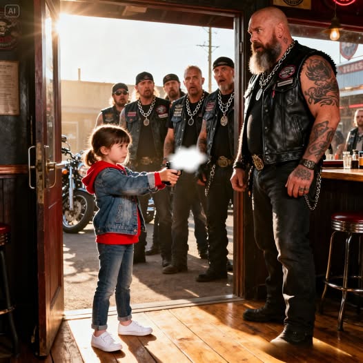 O fetiță de nouă ani a intrat într-un bar de bikeri cu un pistol încărcat și a întrebat care dintre ei e adevăratul ei tată.