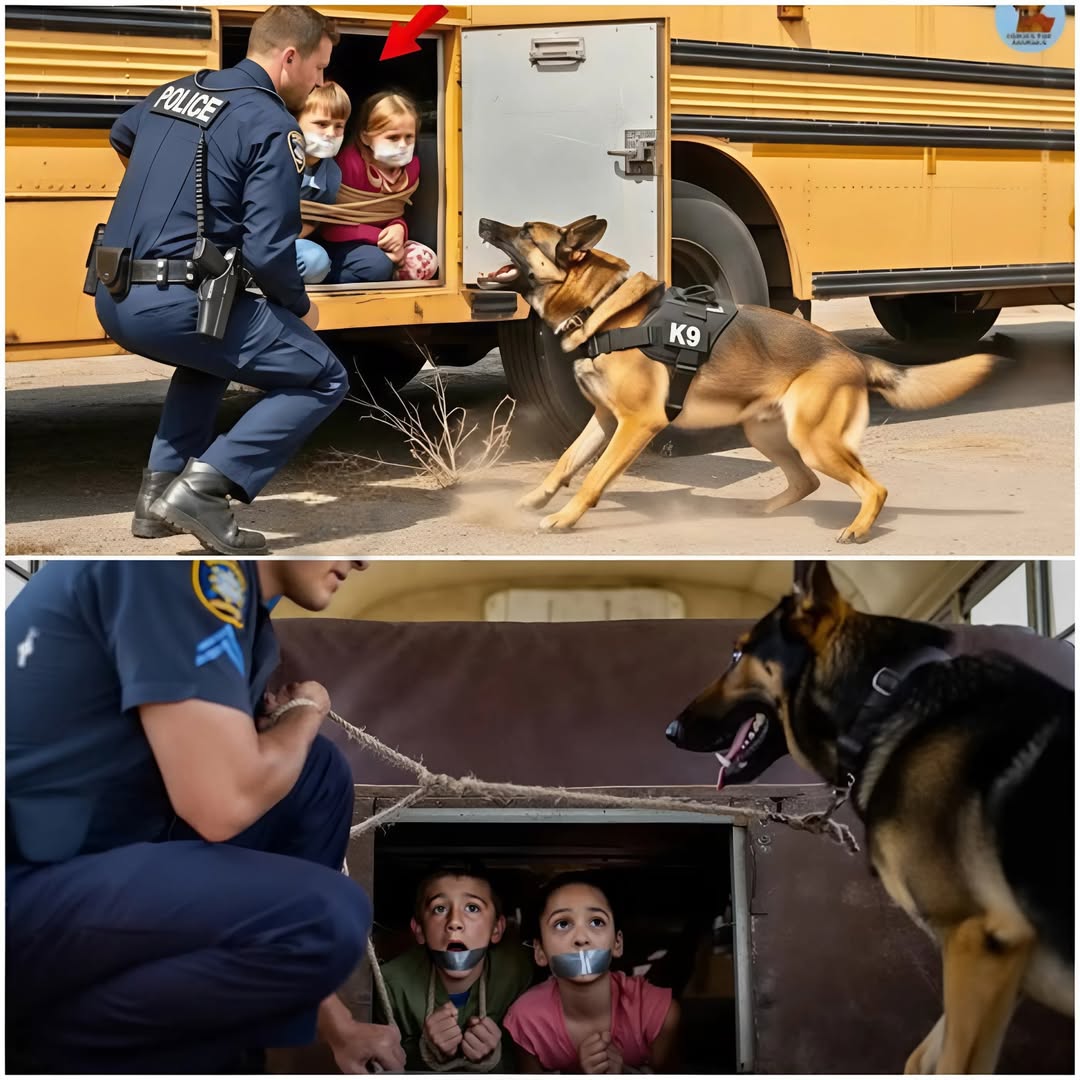 Pies policyjny K9 odnalazł zaginionych uczniów w opuszczonym autobusie szkolnym