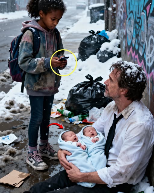 Hungriges Mädchen trifft auf verletzten Mann mit neugeborenen Zwillingen – und ahnt nicht, dass er ein Milliardär ist