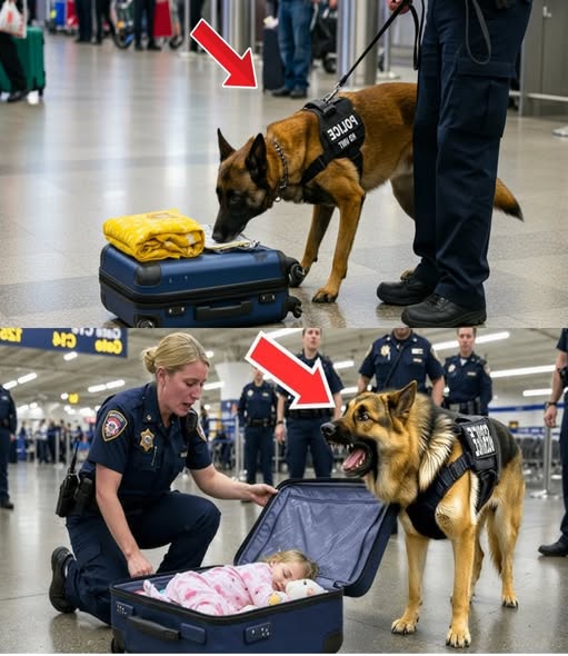Hund-Spürhund bellt am Koffer am Flughafen – der Inhalt schockiert alle!