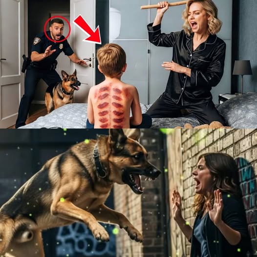 Der kleine Junge schluchzte: „Es tut so weh…“ – dann retteten ihn sein Vater, ein Offizier, und der Diensthund vor seiner Stiefmutter.