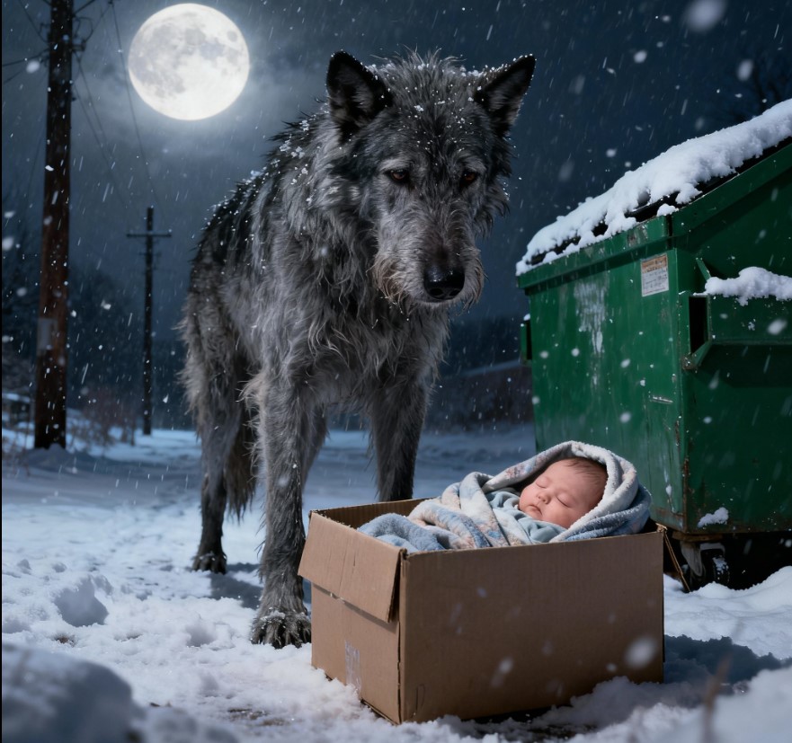 Wzruszająca historia o starej psinie, która użyła resztek ciepła swojego ciała, żeby uratować porzucone dziecko w śnieżną noc…