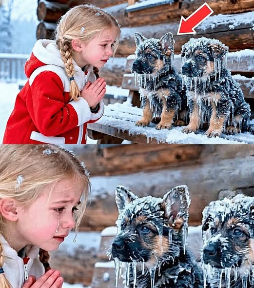 Ein kleines Mädchen ließ zwei Hunde ins Haus, die fast erfroren wären … und am nächsten Morgen war ihr Haus von der Polizei umstellt.