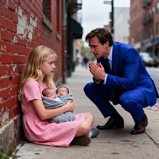 in armes Mädchen findet Drillinge, ohne zu wissen, dass es die verlorenen Kinder eines Milliardärs sind … Die siebenjährige Sofía Reyes lief durch die nassen Straßen von Los Álamos und verkaufte verwelkte Gänseblümchen, nur um irgendwie zu überleben. Ihr Leben war hart: Sie war allein, verlassen – man hatte sie früher in einem Heim zurückgelassen, und niemand war je zurückgekommen. Jeden Tag ging sie dieselben Straßen entlang, hoffte auf ein paar Münzen und, wenn sie Glück hatte, auf etwas zu essen. Doch an diesem Tag passierte etwas Ungewöhnliches. Als sie am Park vorbeikam, sah sie einen geflochtenen Korb – teuer, sauber, als hätte ihn jemand einfach vergessen. Ihre Neugier war stärker, und Sofía ging näher ran, ohne zu ahnen, dass dieser Moment ihr ganzes Leben verändern würde. Sie hob vorsichtig die Decke an – und blieb wie erstarrt stehen. Drinnen lagen drei identische Babys mit unglaublich blauen Augen. Sofía merkte sofort: Hier stimmt was nicht. Das waren keine einfach ausgesetzten Kinder – nicht mit solchen Klamotten und nicht in dieser kalten, fremden Stille. Ihr Herz zog sich zusammen, alte Erinnerungen kamen hoch – daran, wie sie selbst zurückgelassen worden war. Ohne auch nur eine Sekunde zu überlegen, flüsterte sie: — Ich lass nicht zu, dass euch das Gleiche passiert. Mit all ihrer Kraft hob Sofía den Korb hoch und trug ihn zu sich – in ein verlassenes Lagerhaus am Stadtrand, das sie ihr Zuhause nannte. Sie wusste nicht, dass nur ein paar Straßen weiter Diego Salazar, der meistgesuchte junge Milliardär des Landes, gerade eine Belohnung von zehn Millionen Pesos für Hinweise auf seine verschwundenen Kinder ausgesetzt hatte. Das Schicksal hatte ihre Wege längst verbunden – aber noch ahnte keiner von beiden etwas davon. Das Leben im Lagerhaus war hart. Sofía hatte fast kein Geld – es reichte gerade so für Milch für die Babys. Die Nächte waren kalt, Hunger war ihr ständiger Begleiter. Aber trotz allem kümmerte sie sich um die Kinder mit einer Liebe wie eine echte Mutter – so eine, wie sie selbst nie gehabt hatte. Die Babys gewöhnten sich langsam an den neuen Ort, und Sofía, völlig erschöpft und kurz vorm Umfallen, spürte zum ersten Mal in ihrem Leben, dass sie nicht mehr ganz allein war …)