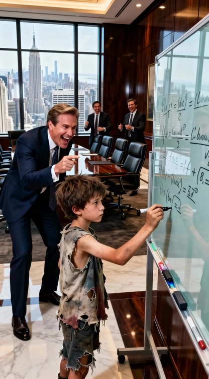 „JEŚLI TO ROZWIĄŻESZ, DAM CI 8 TYSIĘCY DOLARÓW” — Milioner wyśmiewał syna sprzątaczki… ale to, co wydarzyło się później, wprawiło w osłupienie całą salę inżynierów