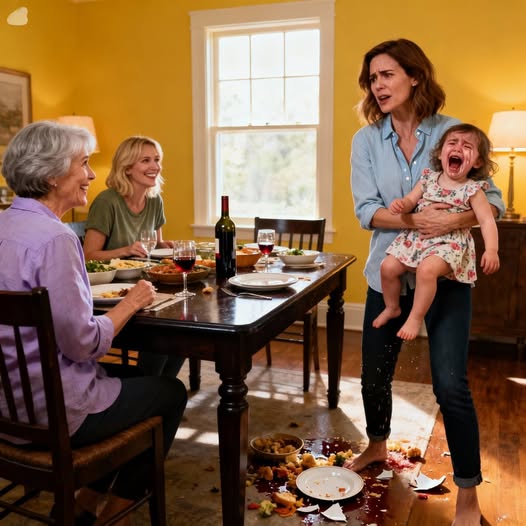 Moja siostra rzuciła talerz w moją trzyletnią córkę — a potem mama powiedziała coś, co zmusiło mnie do ujawnienia rodzinnej tajemnicy