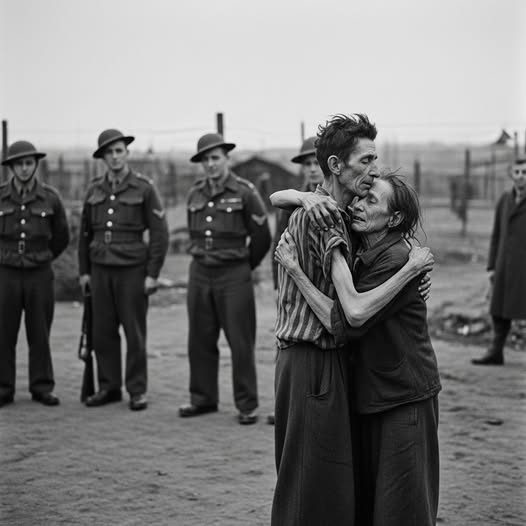 Îmbrățișări tăcute — Bergen-Belsen, 1945