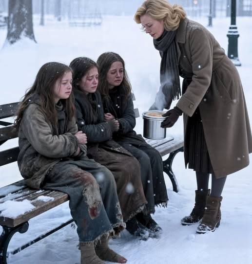 Она кормила чужих людей каждый вечер пятнадцать лет — пока однажды ночью не остановился чёрный внедорожник, и она не разрыдалась.