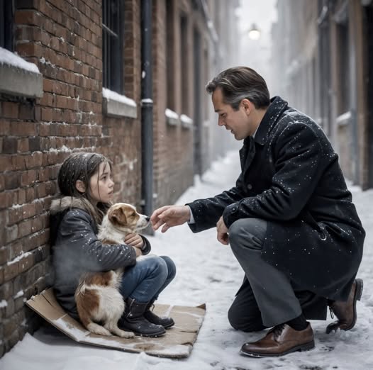 Buzele i s-au îngălbenit de frig și a strâns câinele la piept – ca și cum ar fi fost singura căldură care i-ar fi mai rămas. „Te rog, nu-mi lua câinele”, a șoptit ea. „E tot ce am…”