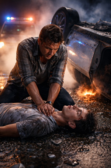 „Nu mai respira când l-am scos de sub mașina răsturnată.”