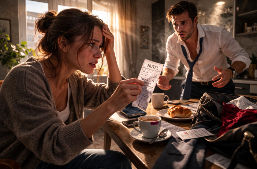 „Am găsit în buzunarul sacoului soțului meu un bon de hotel — în ziua în care spunea că e în delegație”