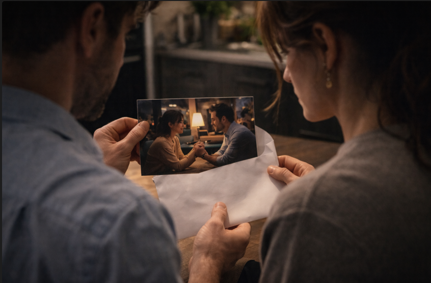 „Am găsit în cutia poștală un plic cu fotografia noastră — făcută aseară”