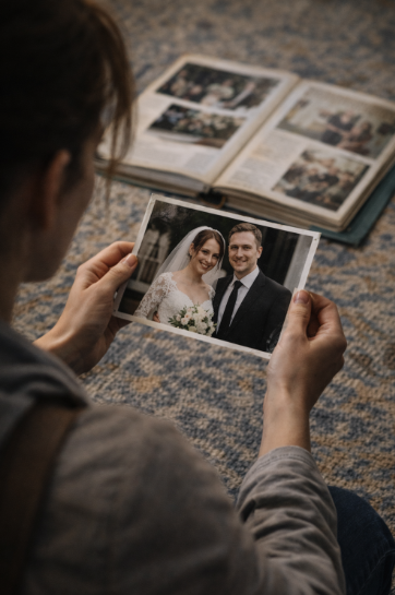 „Am găsit într-un album vechi o fotografie de la o nuntă la care nu am fost — dar mireasa semăna cu mine”