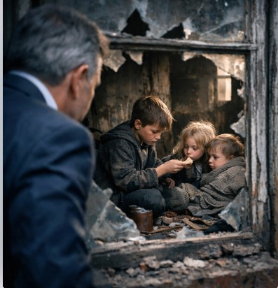 „Milioner spojrzał przez okno i zobaczył, jak chłopiec drżącymi rękami wyciąga z kosza kawałek chleba. Poszedł za nim… i był w szoku…”