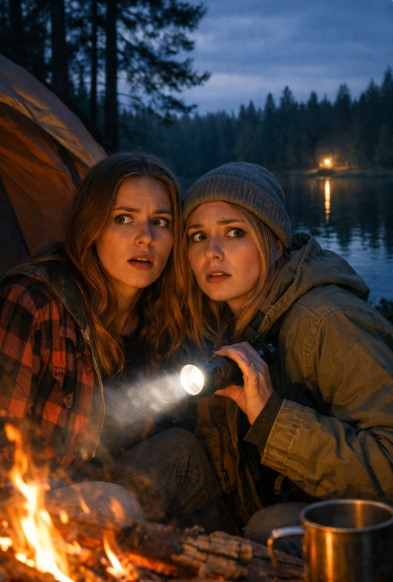 Ночной лагерь возле озера…