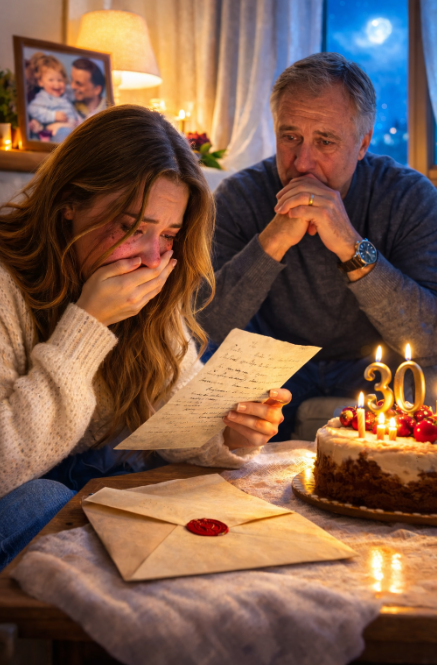 În loc de o urare de ziua ei, tatăl a pus în fața ei un plic… și a rugat-o să-l citească doar după miezul nopții