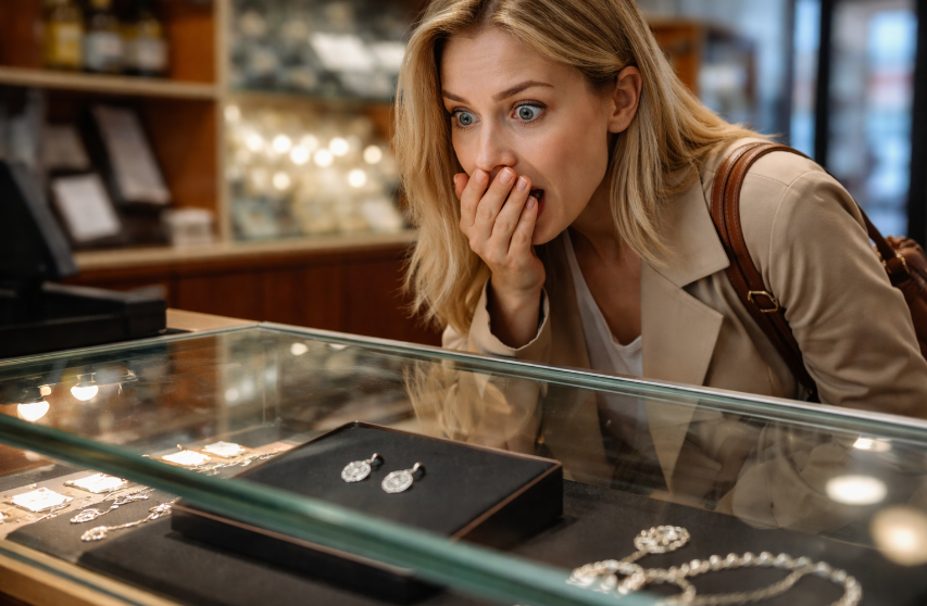 La amanet a găsit cerceii pe care, după spusele soțului, îi „pierduse”