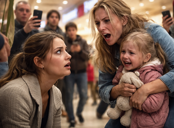 Ea doar s-a apropiat de un copil care plângea, iar peste un minut o filma deja toată mulțimea