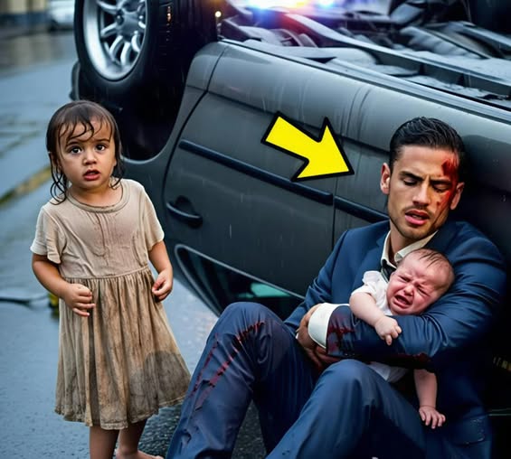 Fata fără casă vede un bărbat rănit cu un copil sub ploaie — și dintr-o dată îl recunoaște.