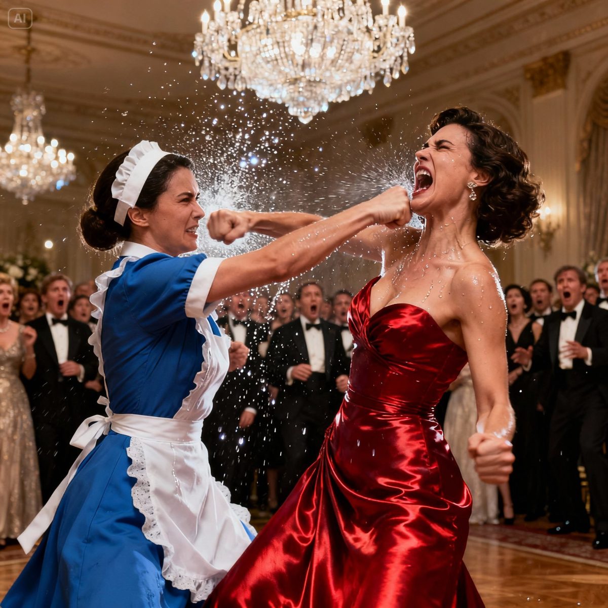 Все боялись невесты миллиардера… пока одна новая сотрудница не изменила всё. Весь бальный зал вдруг затих.