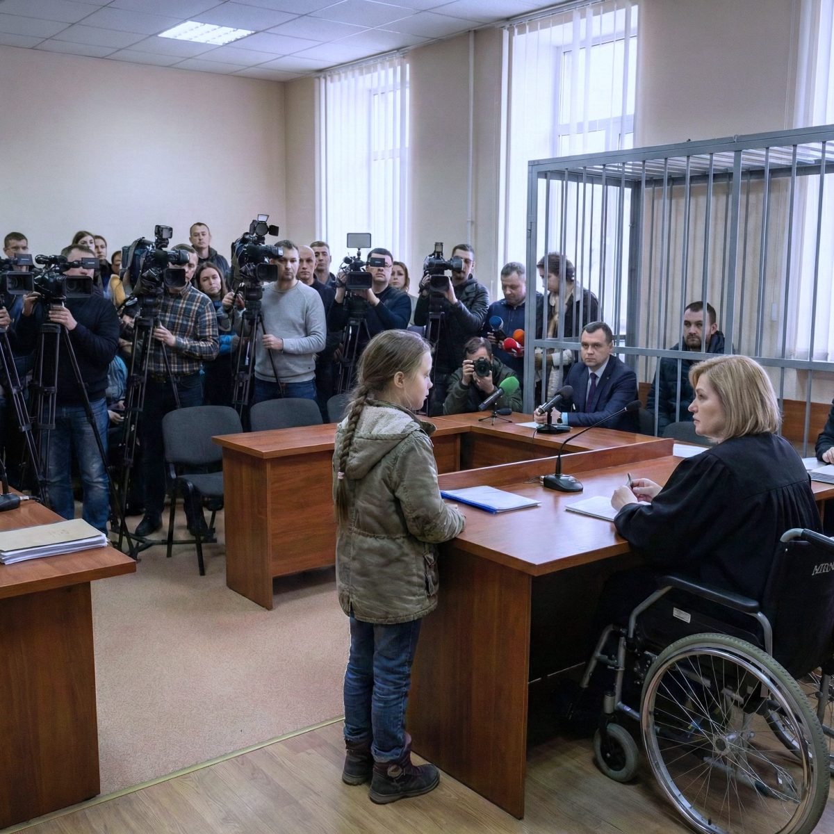 Frau Richterin, wenn Sie meinen Papa freilassen, verspreche ich — Ihre Beinchen werden wieder laufen“,