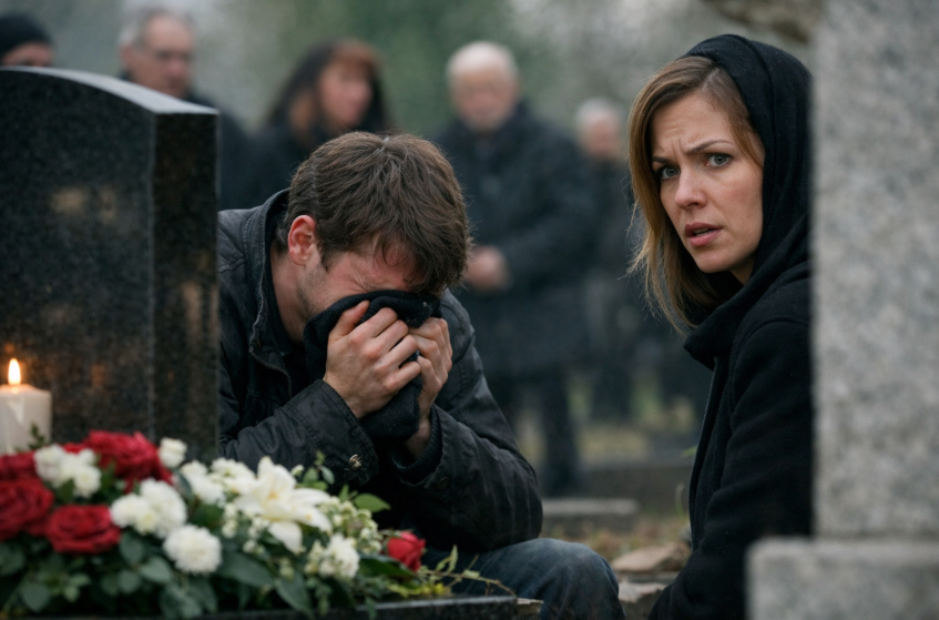 Na pogrzebie płakał bardziej niż rodzina — i nikt nie rozumiał, kim był dla zmarłej