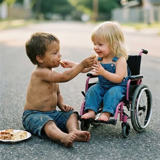 Milioner widzi, jak żebraczy chłopiec karmi jego córkę na wózku…