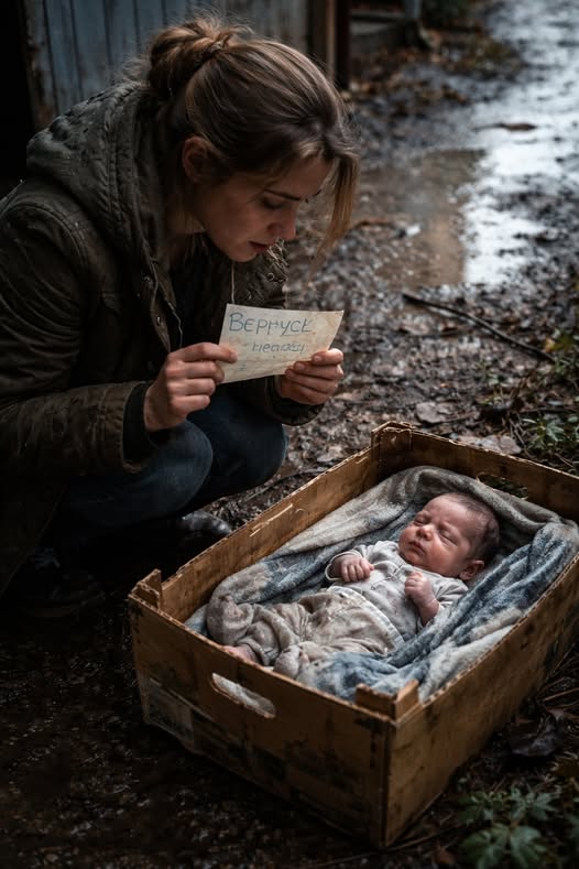 Znalazła drżące niemowlę w kartonie tuż przy wejściu, a obok była karteczka: „Wrócę za tydzień”.
