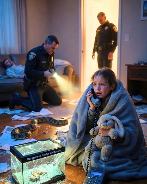 Ein kleines Mädchen rief beim Notruf an und schluchzte:„Papas Schlange… die ist so groß… es tut mir weh…!“