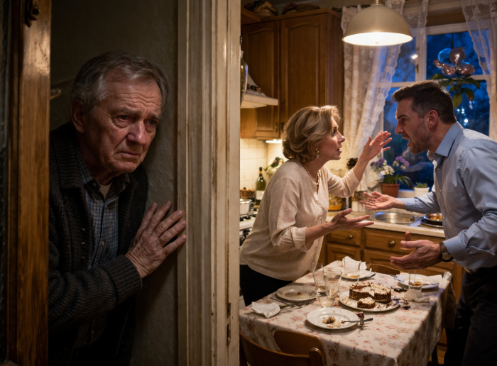 La propriul lui jubileu, tatăl a auzit cum copiii se certau cine va primi casa lui