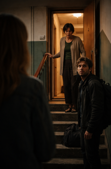 Ea a deschis pur și simplu ușa scării — și a văzut un om care stătea acolo deja a doua noapte