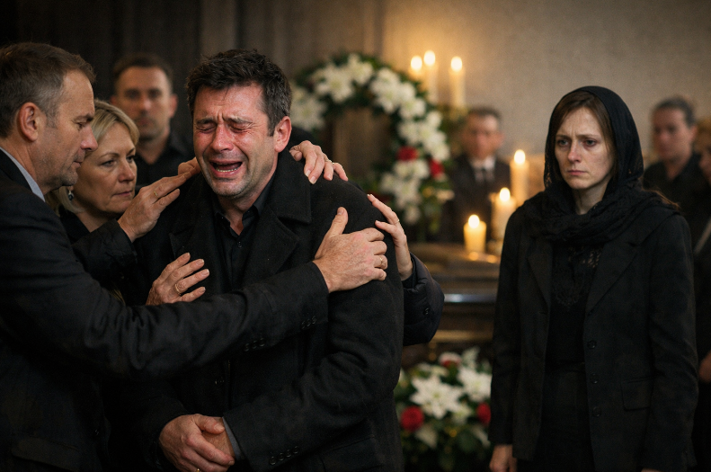 La înmormântare, fratele urla de durere, dar un singur detaliu a distrus tot spectacolul