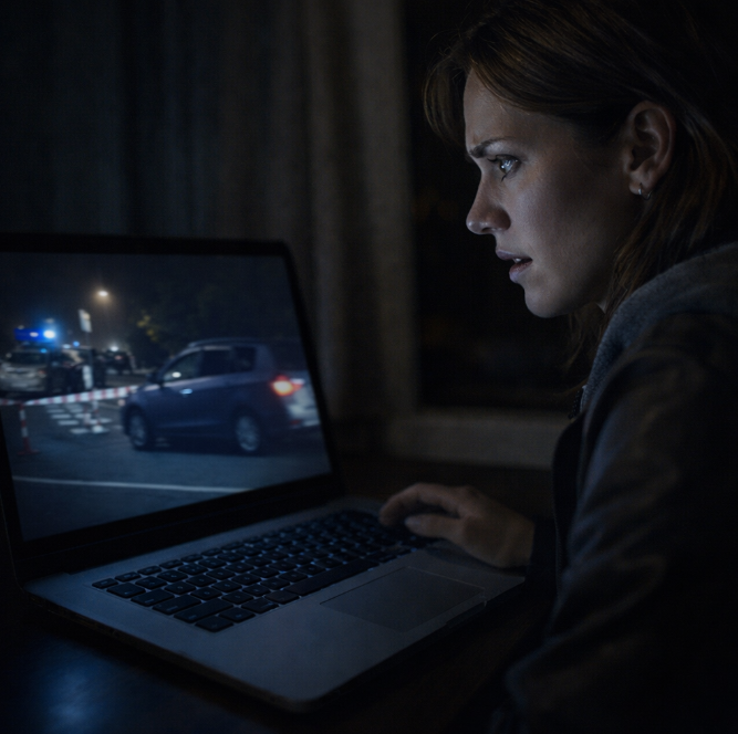 Ea a văzut pe camera auto mașina soțului… deși el spusese că era la muncă