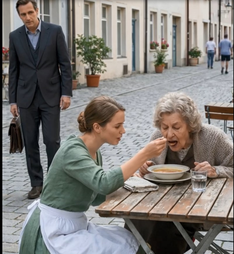 Pewnego razu miliarder był świadkiem zupełnie niespodziewanej sceny: zwykła kelnerka karmiła jego mamę