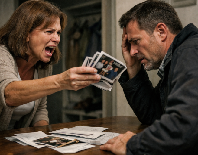 Soțul îi spunea de ani de zile că lucrează fără zile libere, până când soția lui i-a văzut poza într-un album de familie străin